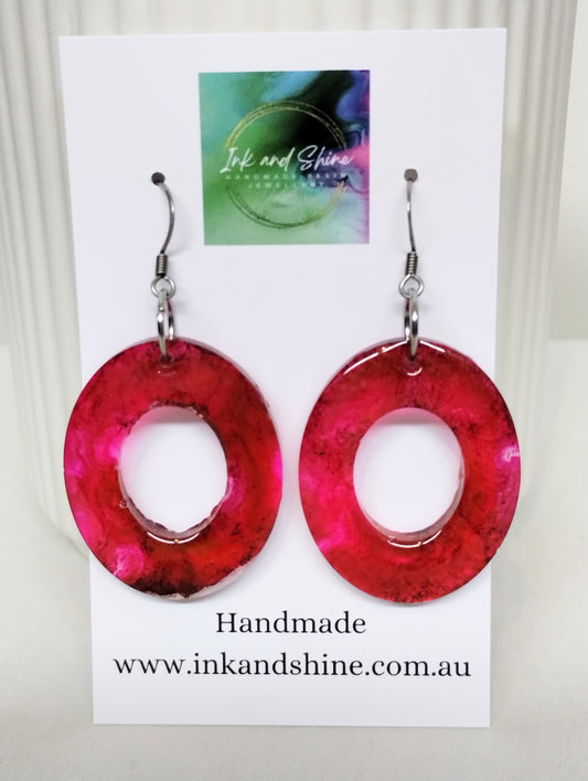 Oval Ink Dangle Earrings