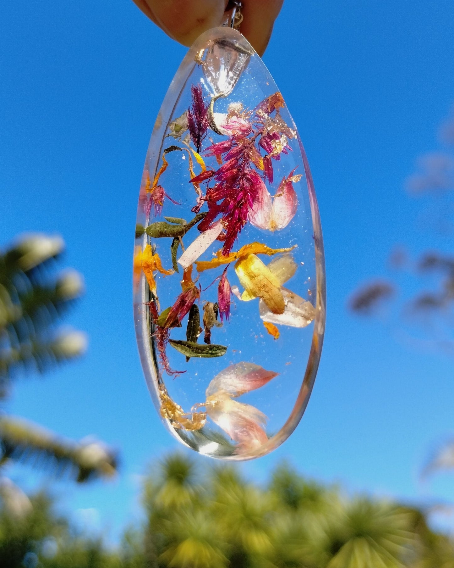 Botanical Ellipse Pendant Necklace