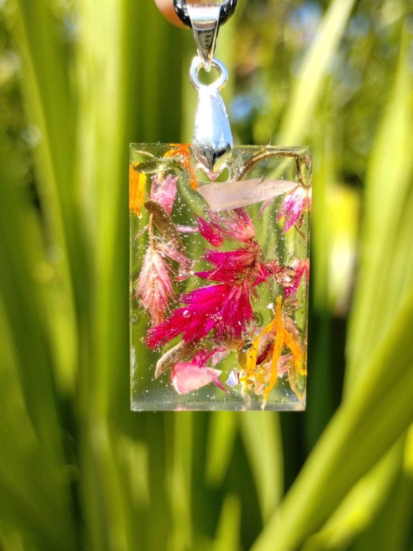 Botanical Rectangle Pendant Necklace