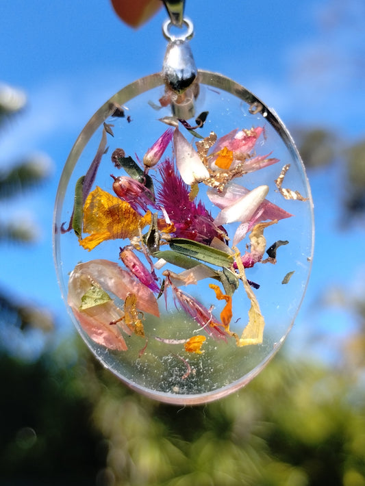 Botanical Oval Pendant Necklace