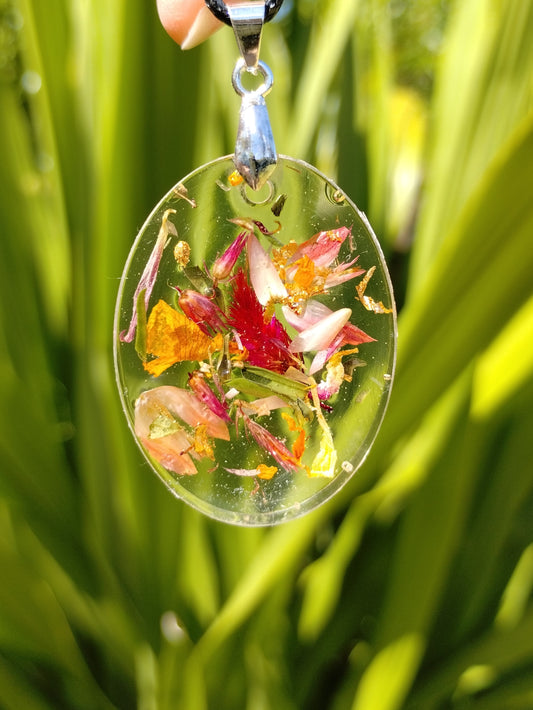 Botanical Oval Pendant Necklace