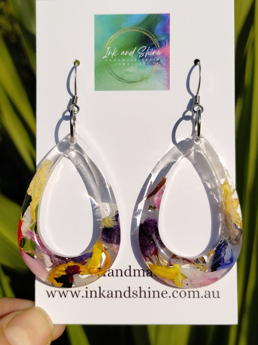 Botanical Teardrop Dangle Earrings