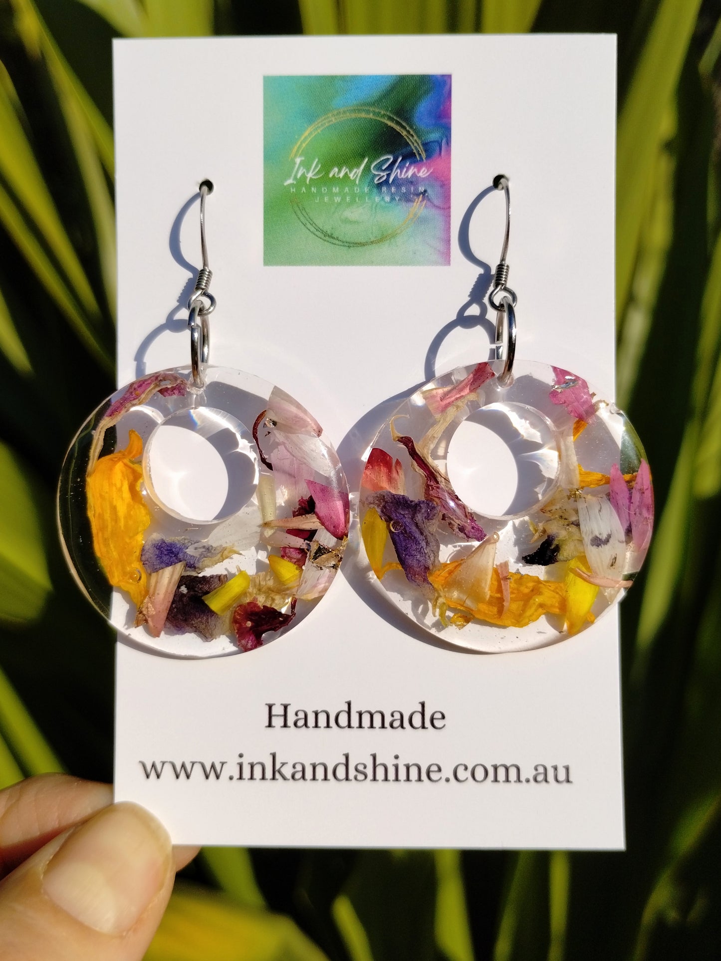 Botanical Circle Dangle Earrings