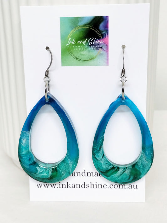 Teardrop Ink Dangle Earrings