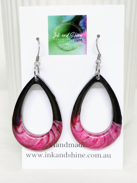 Teardrop Ink Dangle Earrings