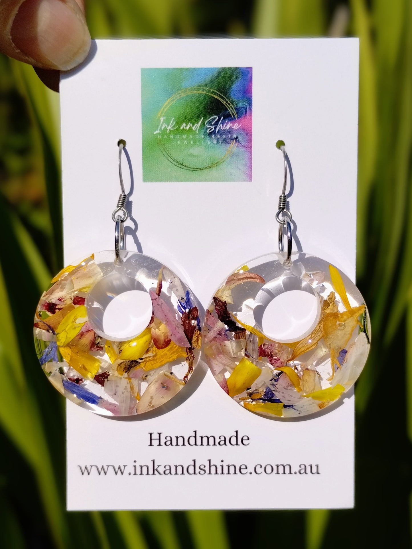 Botanical Circle Dangle Earrings
