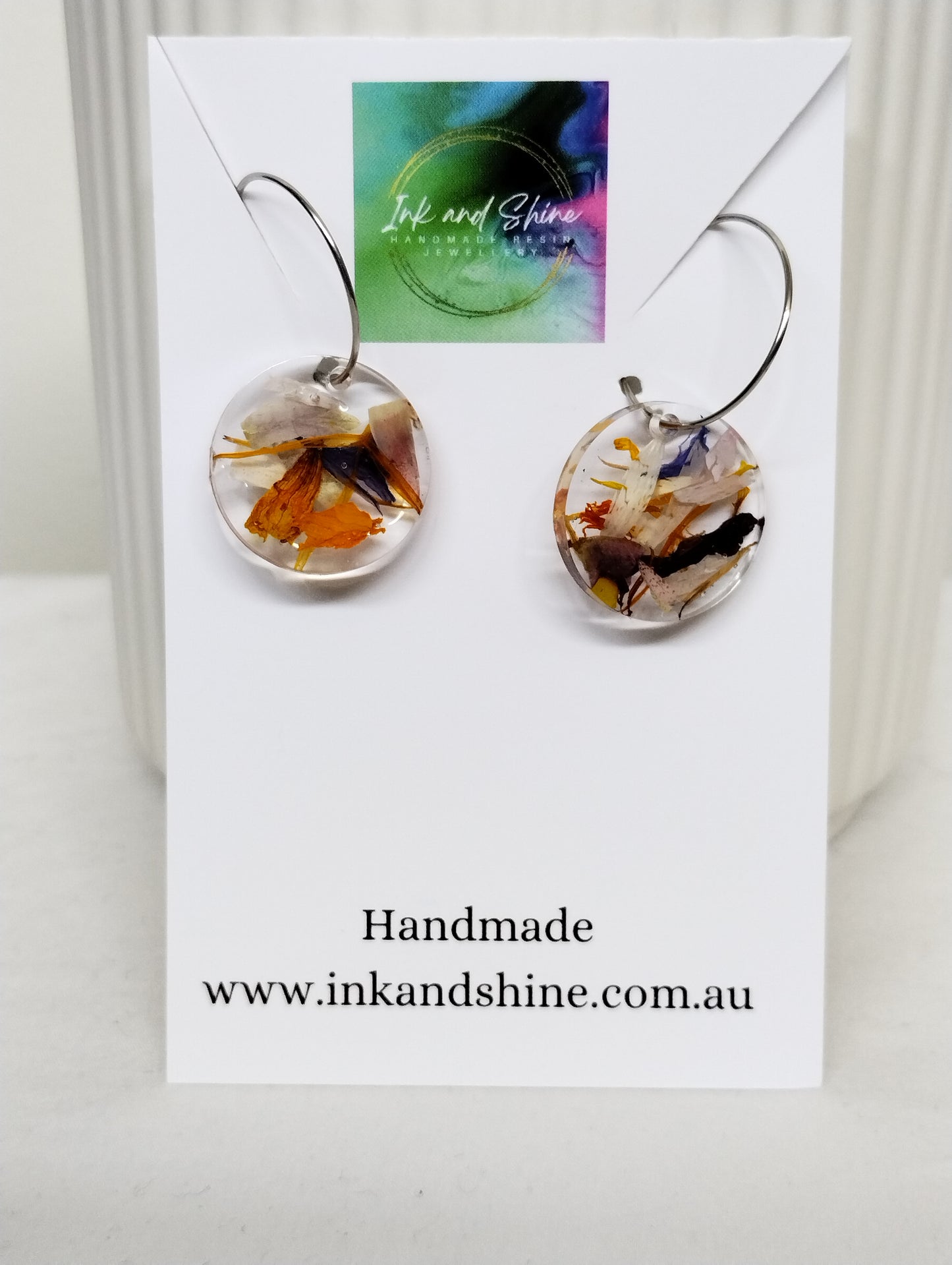 Botanical Silver Hoop Earrings