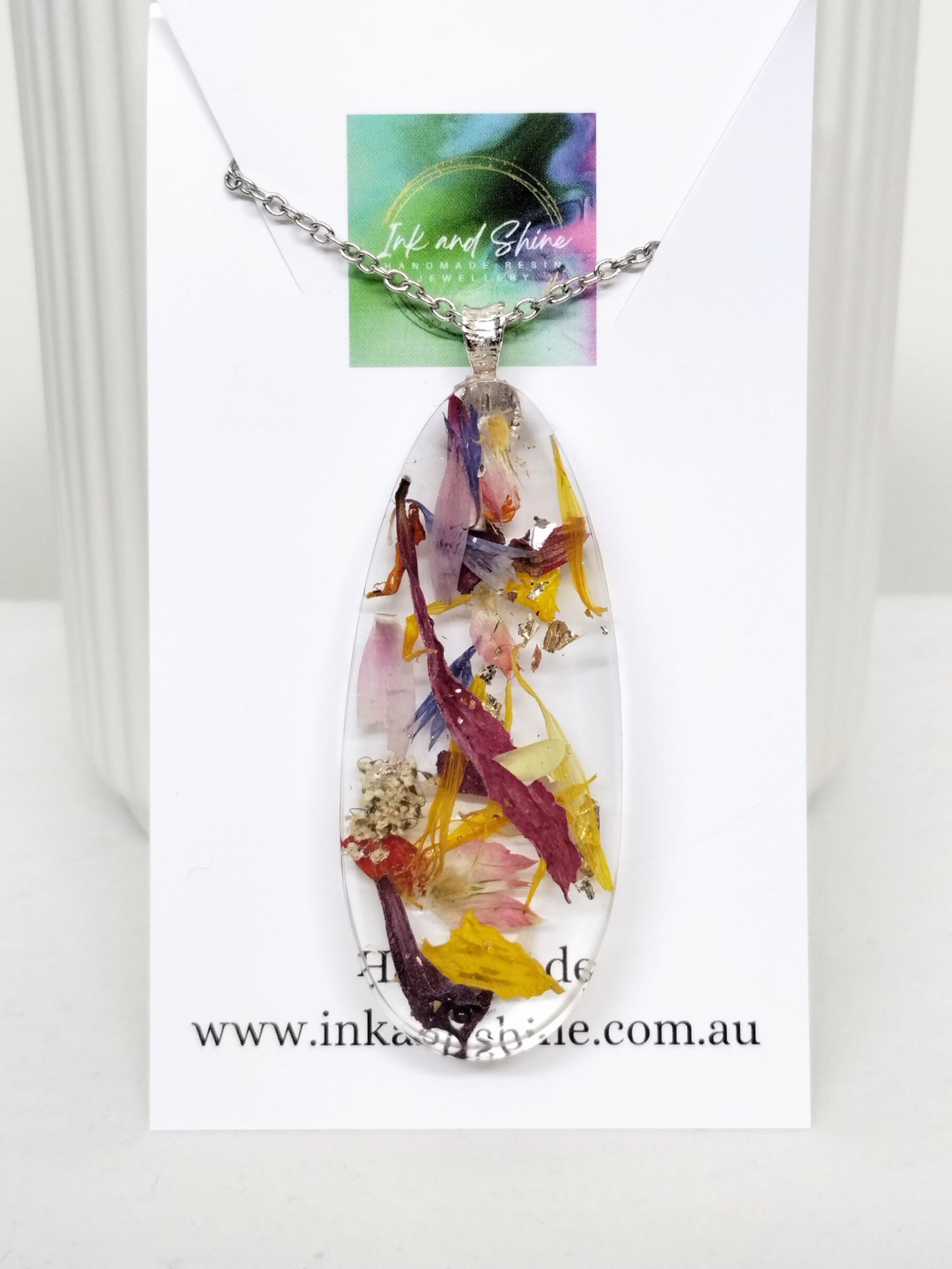 Botanical Ellipse Pendant Necklace