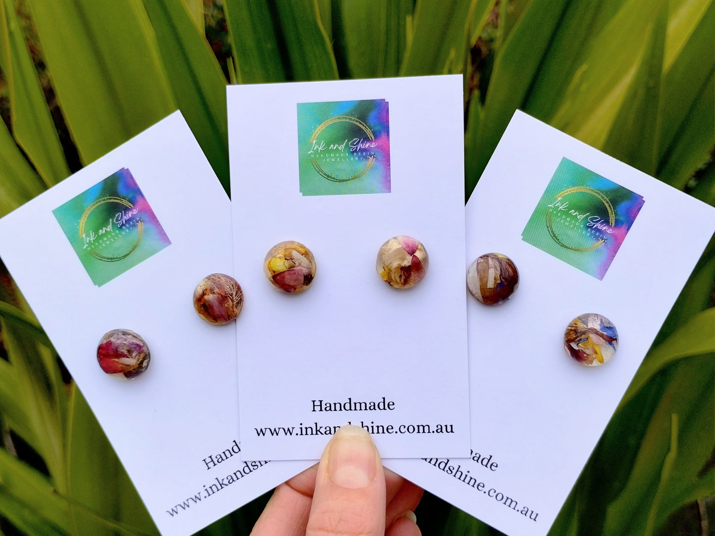 Botanical Round Dome Stud Earrings