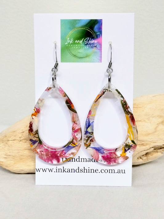 Botanical Teardrop Dangle Earrings