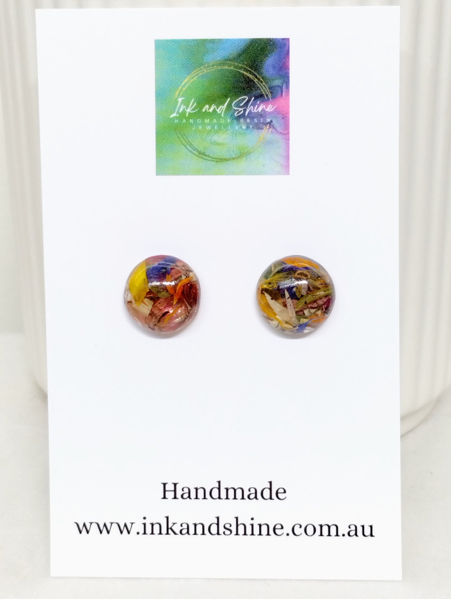 Botanical Round Dome Stud Earrings