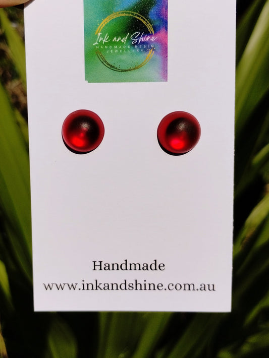 Round Dome Stud Earrings