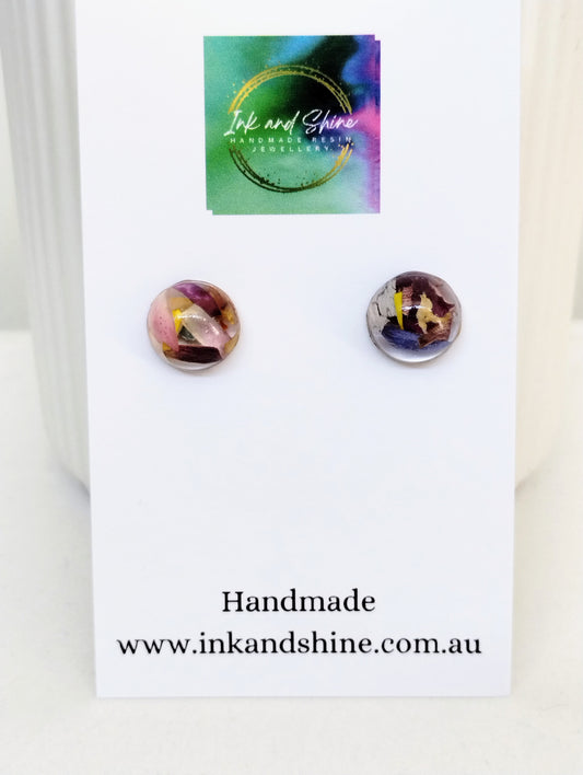 Botanical Round Dome Stud Earrings