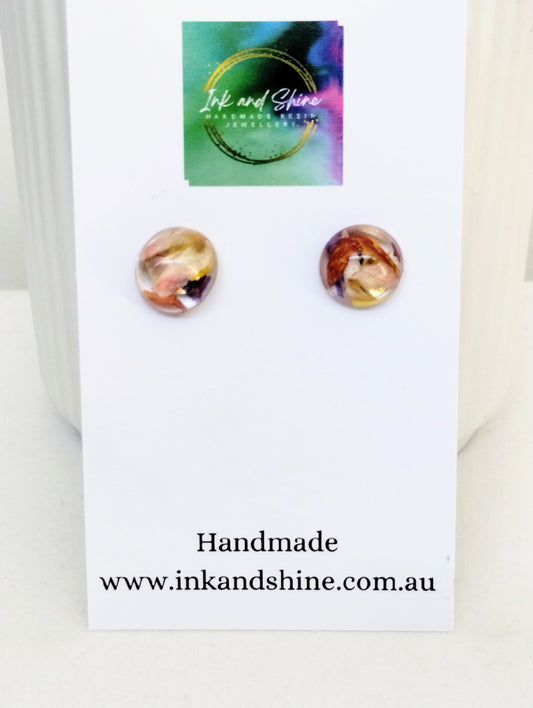 Botanical Round Dome Stud Earrings