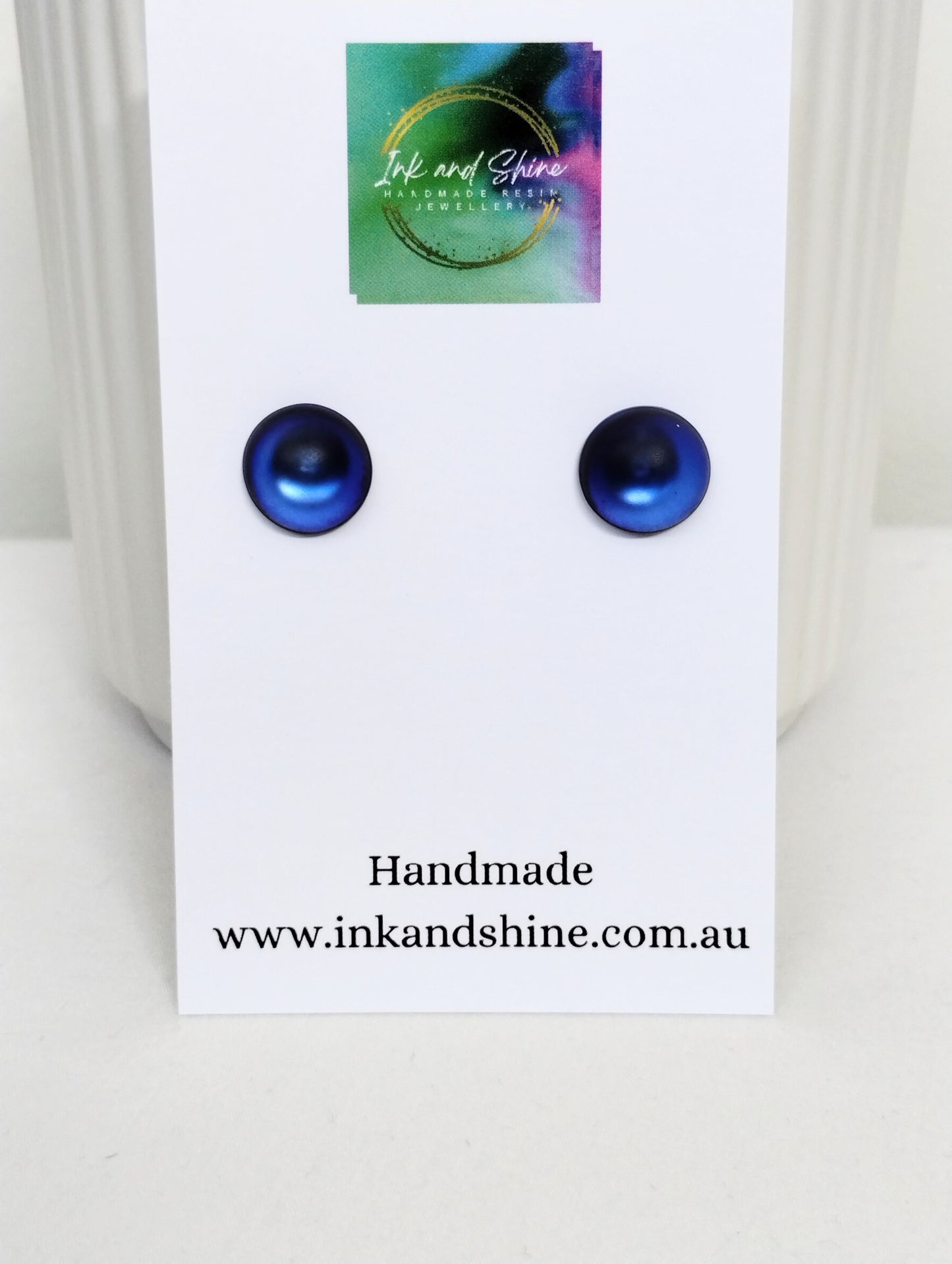 Round Dome Stud Earrings