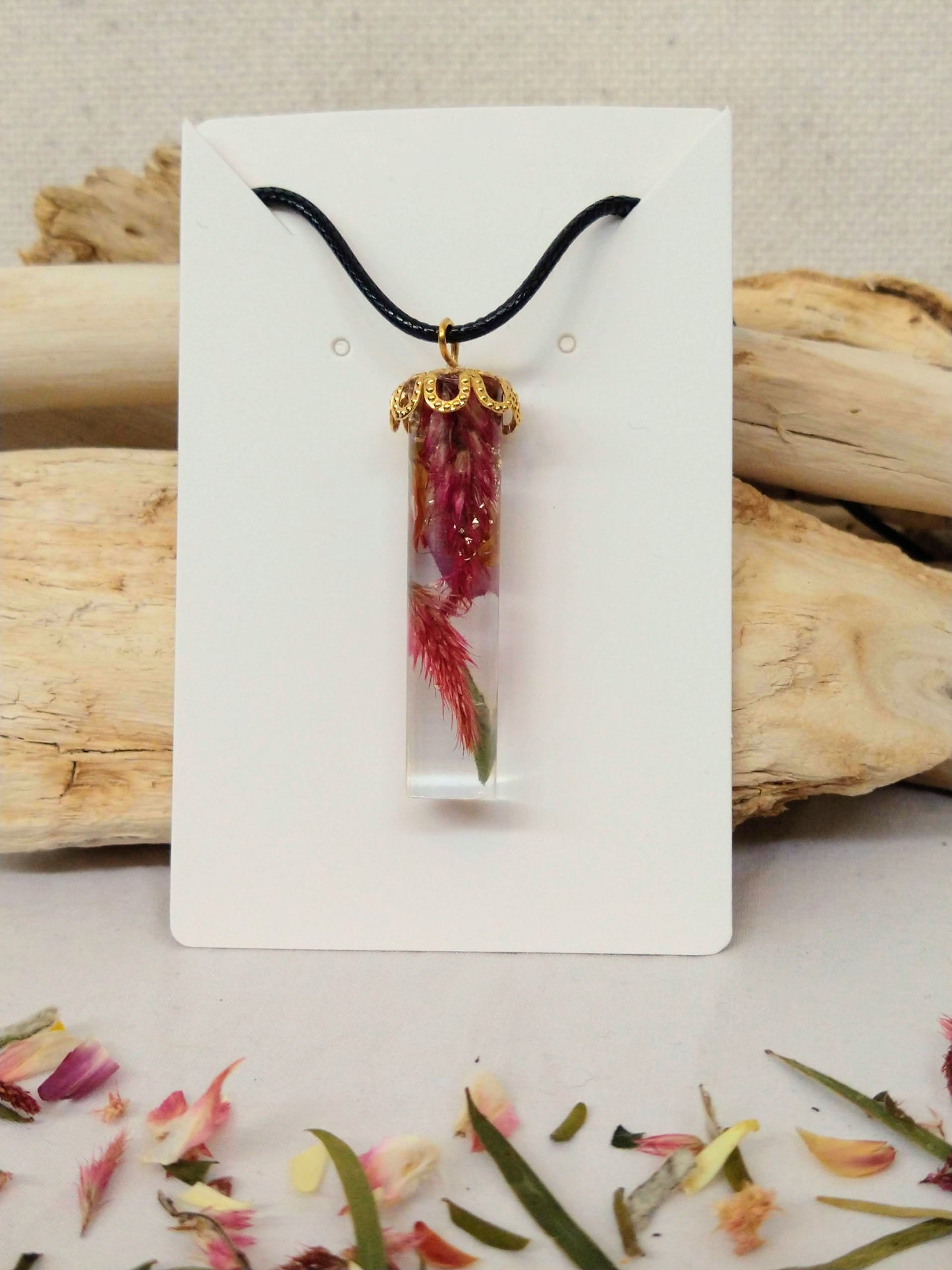 Botanical Crystal Pendant Necklace