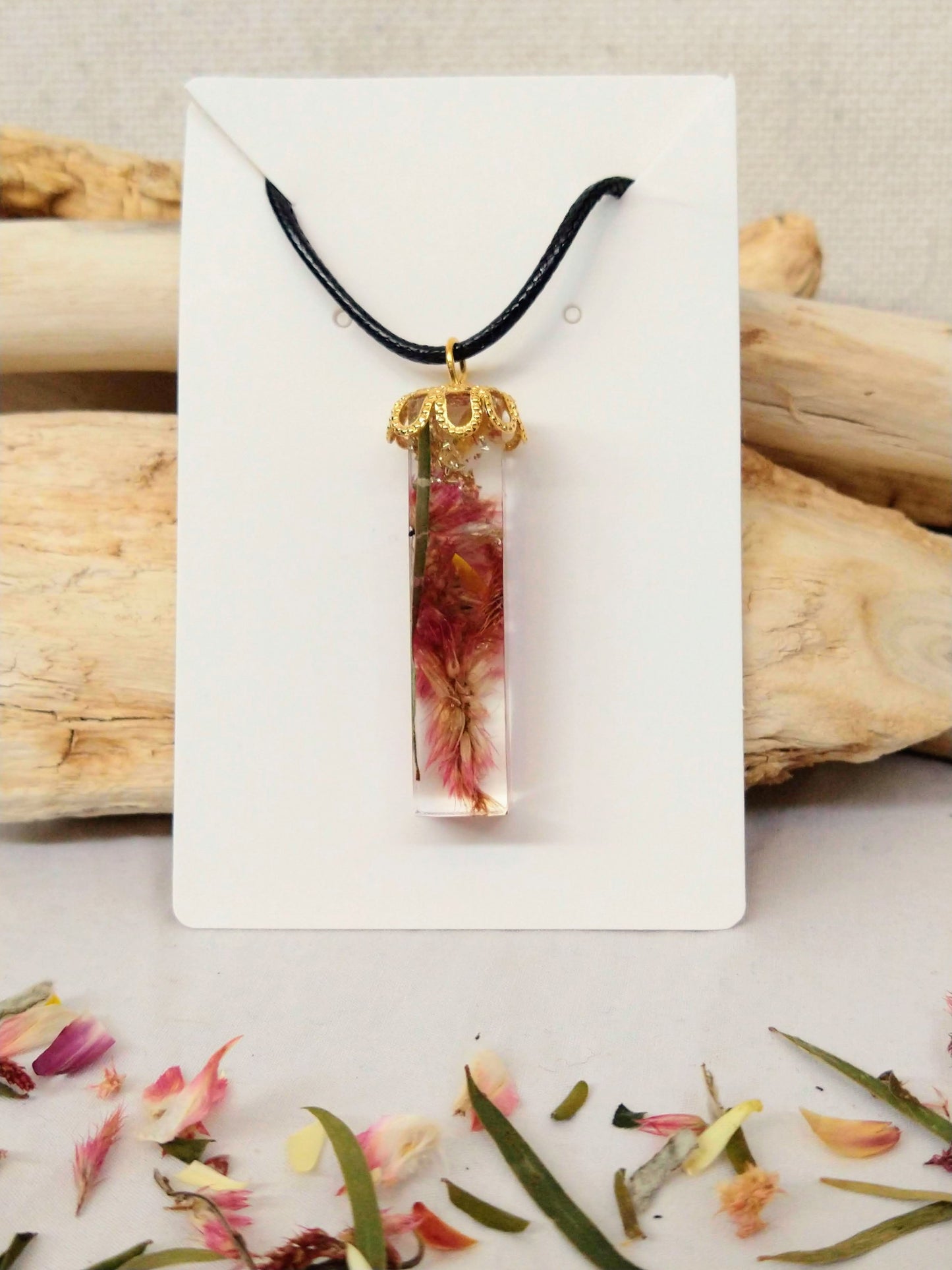 Botanical Crystal Pendant Necklace