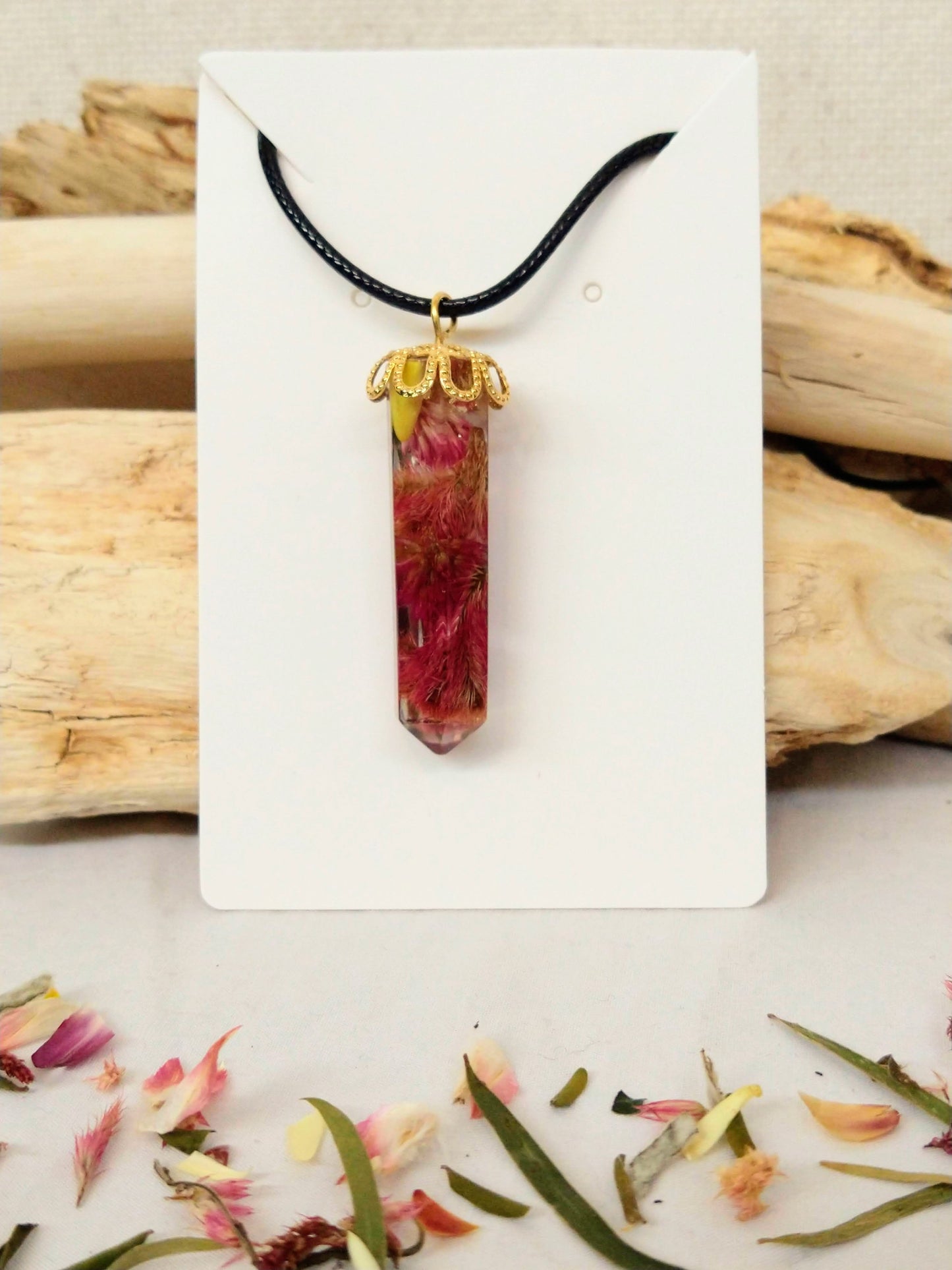 Botanical Crystal Pendant Necklace