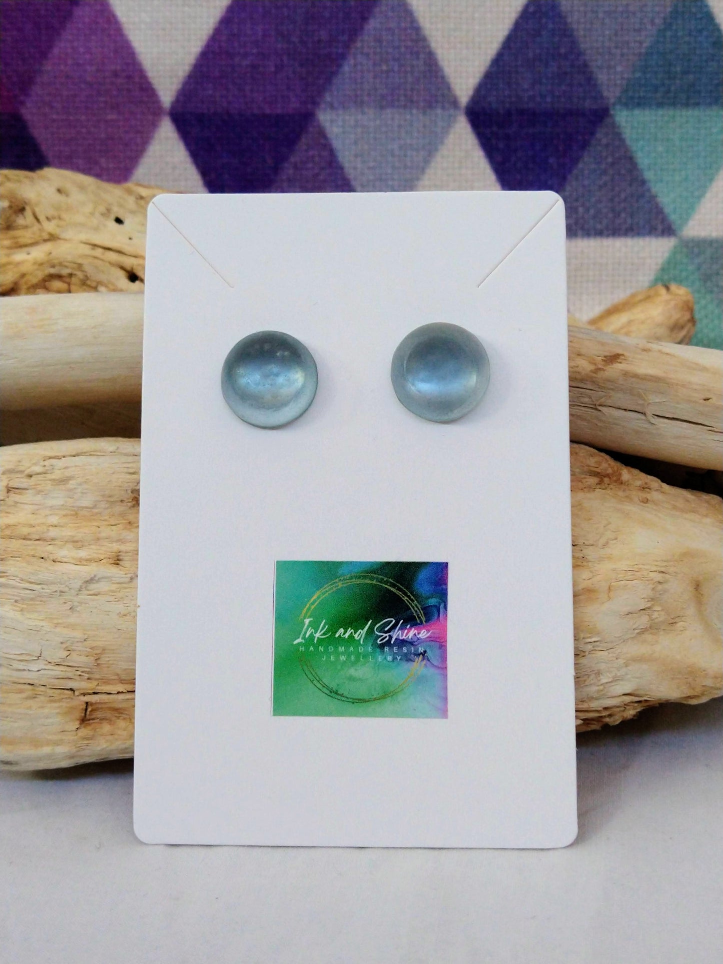 Round Dome Stud Earrings