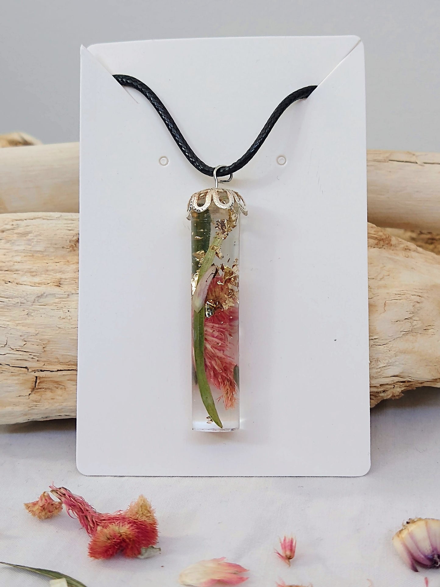Botanical Crystal Pendant Necklace