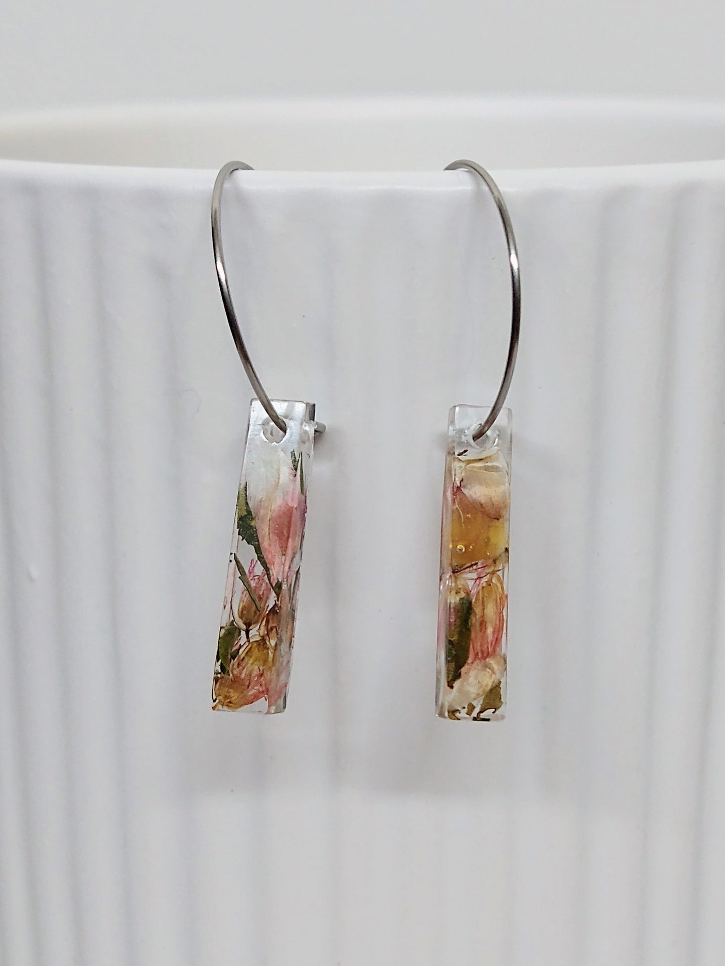 Botanical Silver Hoop Earrings