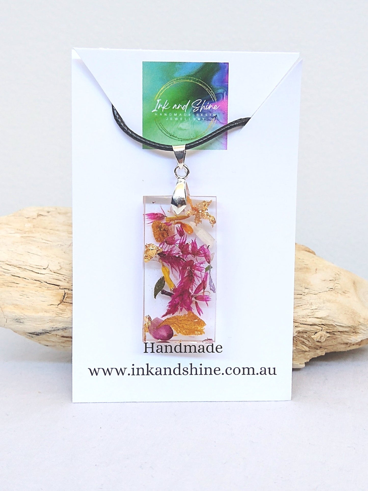 Botanical Rectangle Pendant Necklace