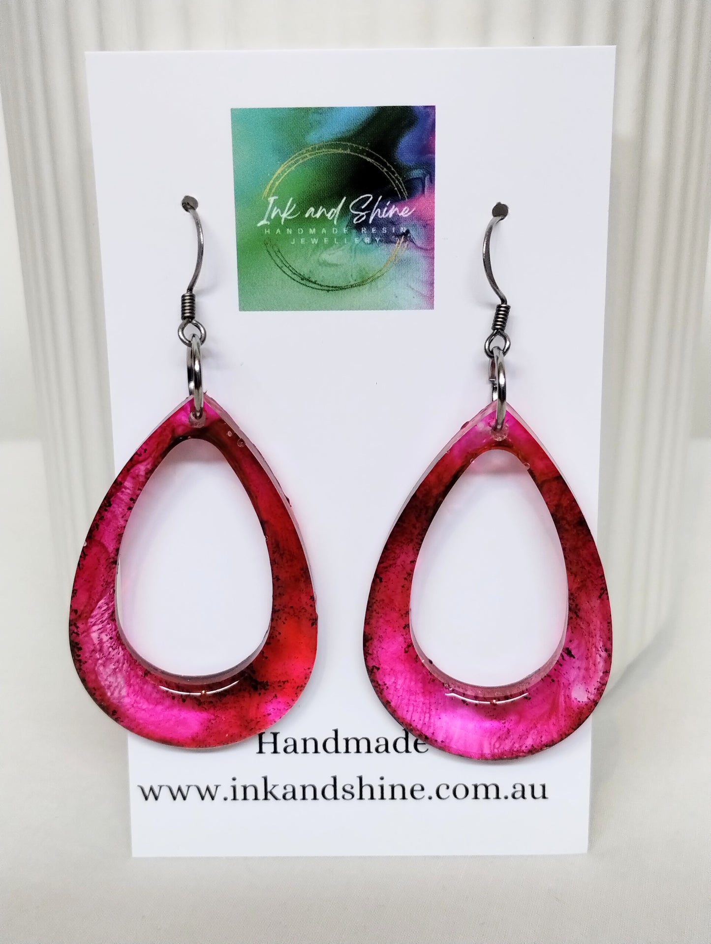 Teardrop Ink Dangle Earrings