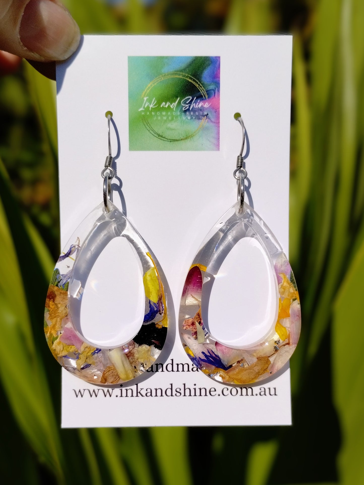 Botanical Teardrop Dangle Earrings