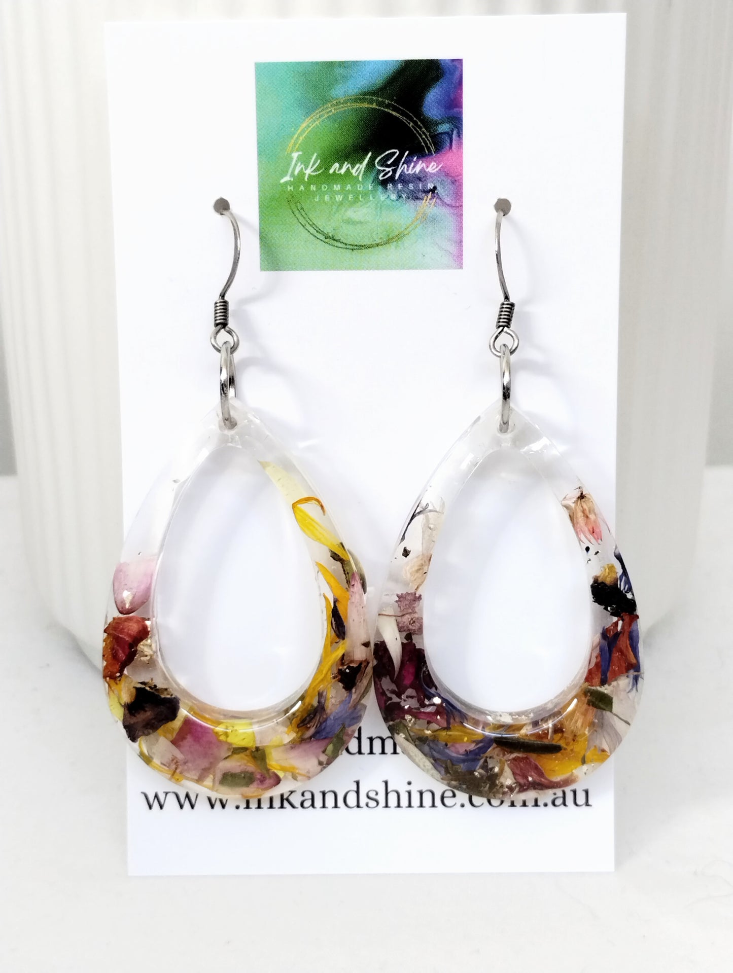 Botanical Teardrop Dangle Earrings