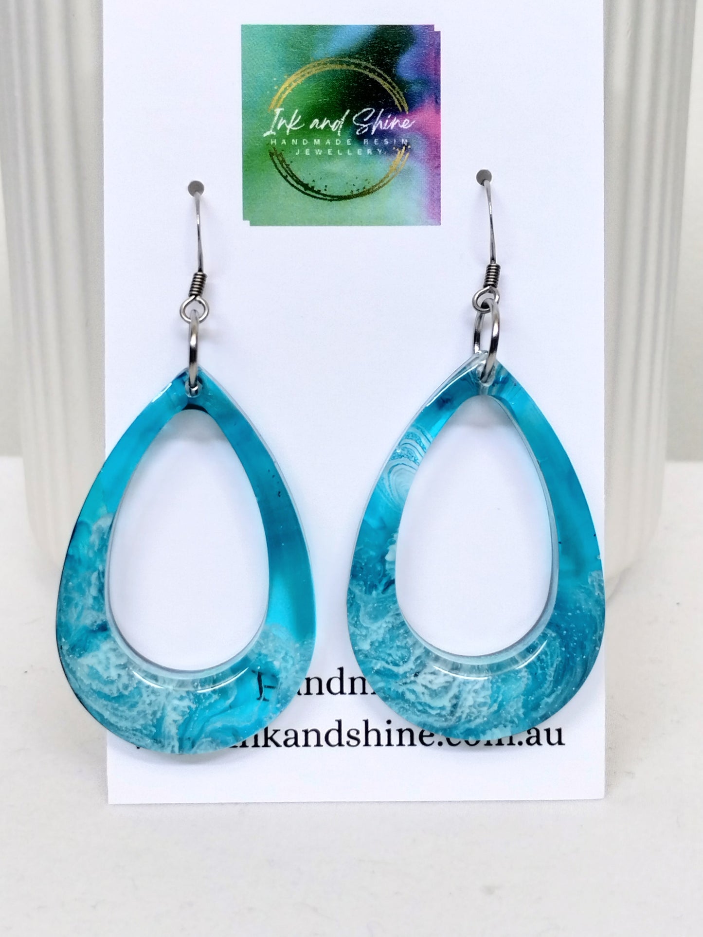 Teardrop Ink Dangle Earrings