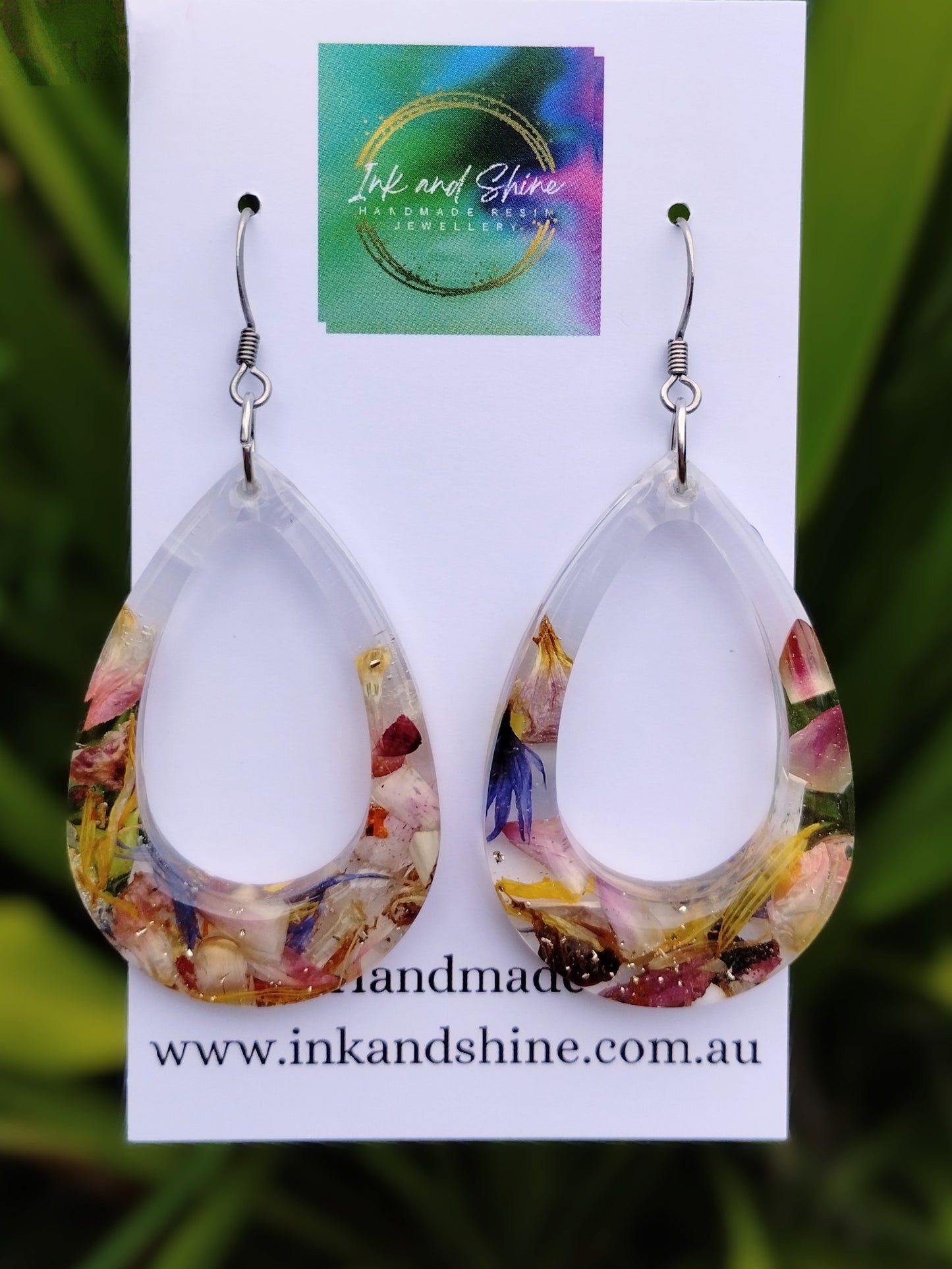 Botanical Teardrop Dangle Earrings