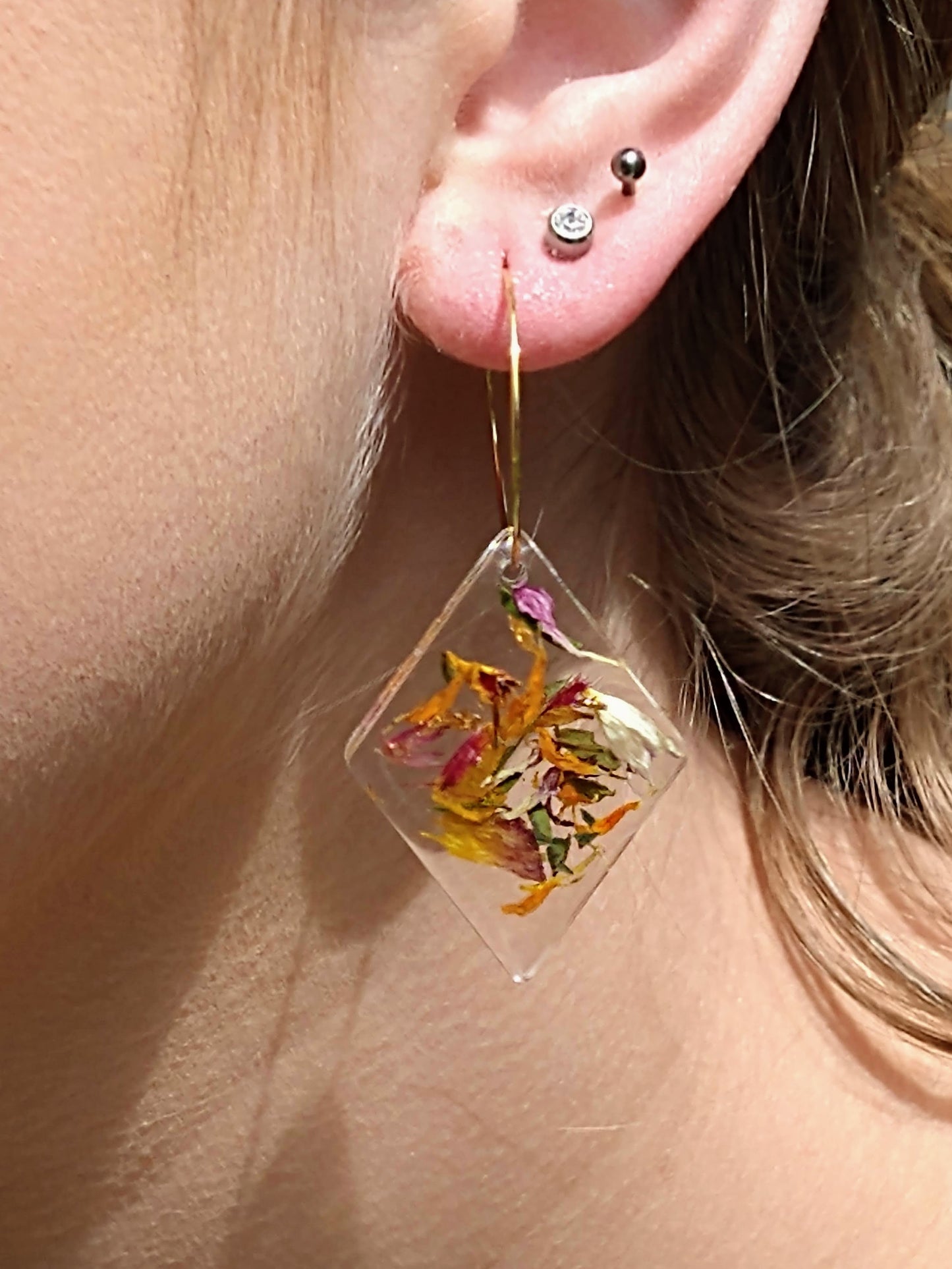 Botanical Gold Hoop Earrings