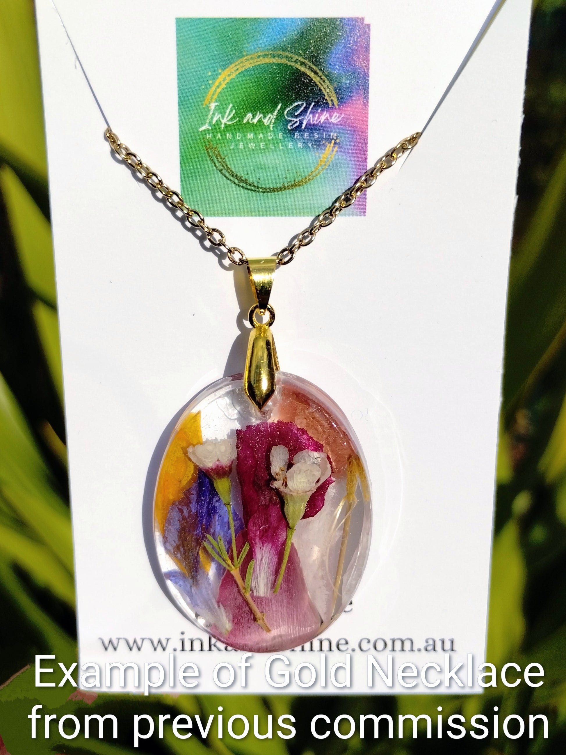 Example of Oval Gold Necklace from previous commission