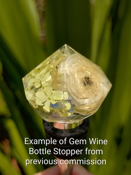 Example of Gem Wine Bottle Stopper from previous commission