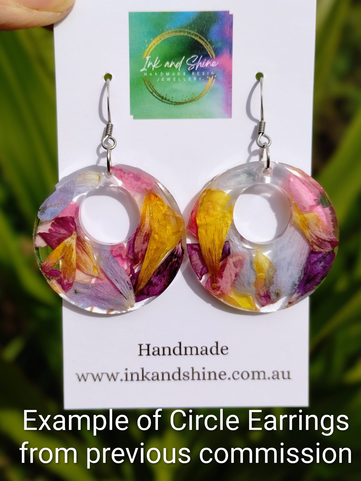 Example of Circle Earrings from previous commission
