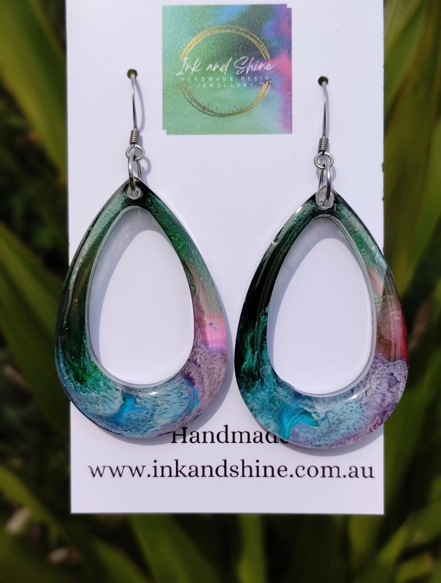 Teardrop Ink Dangle Earrings