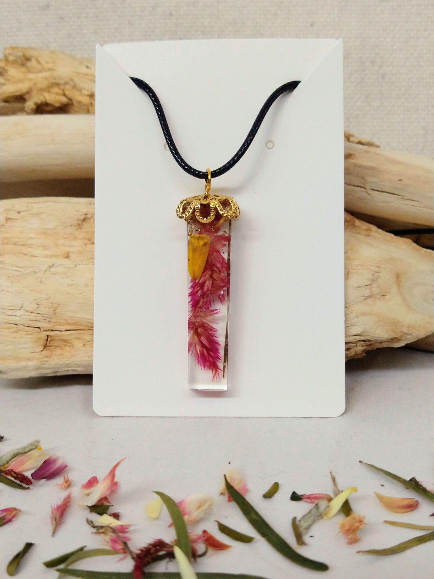 Botanical Crystal Pendant Necklace