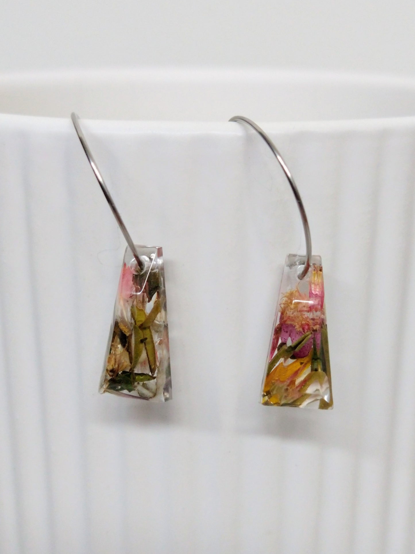 Botanical Silver Hoop Earrings