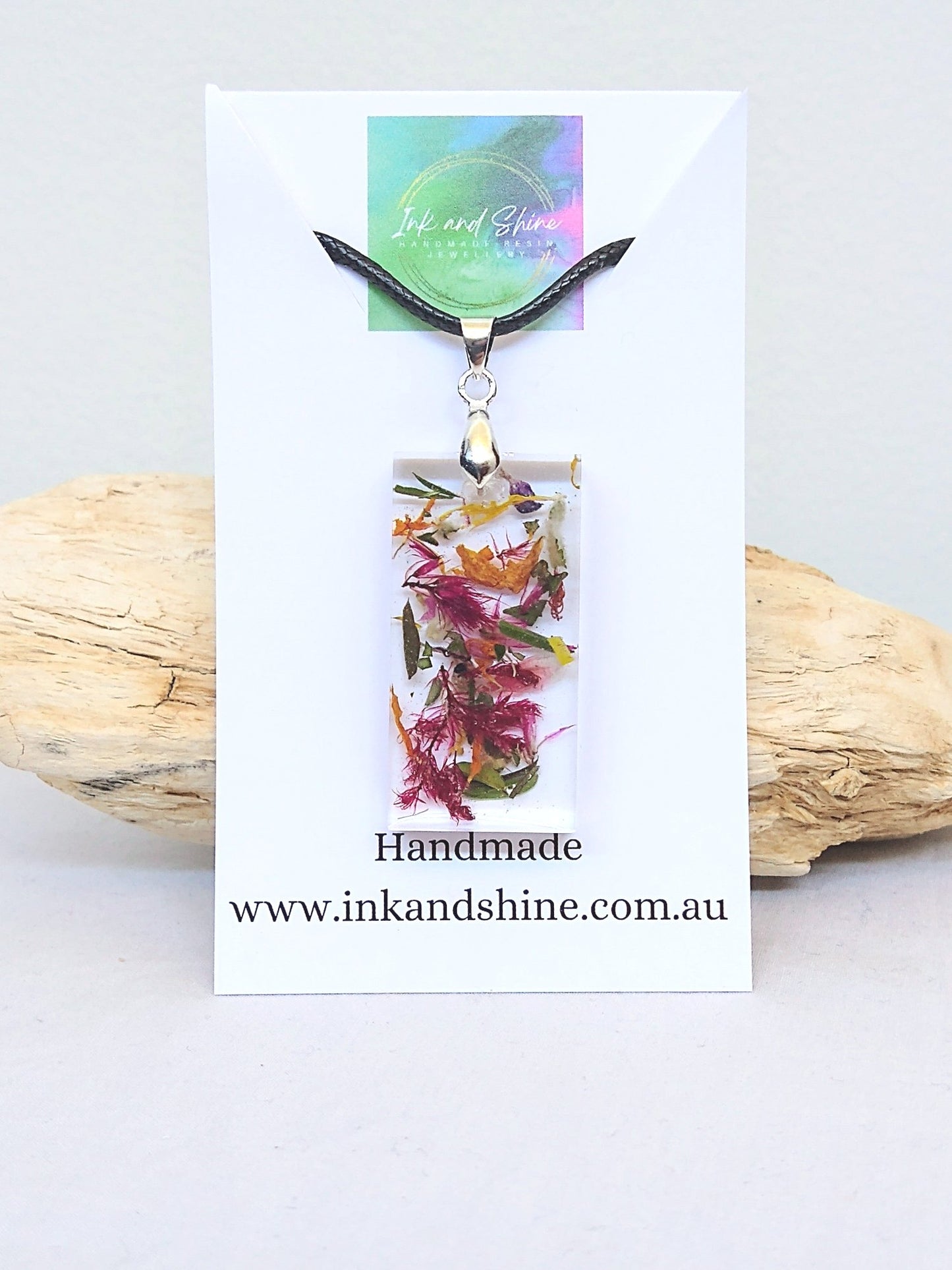 Botanical Rectangle Pendant Necklace